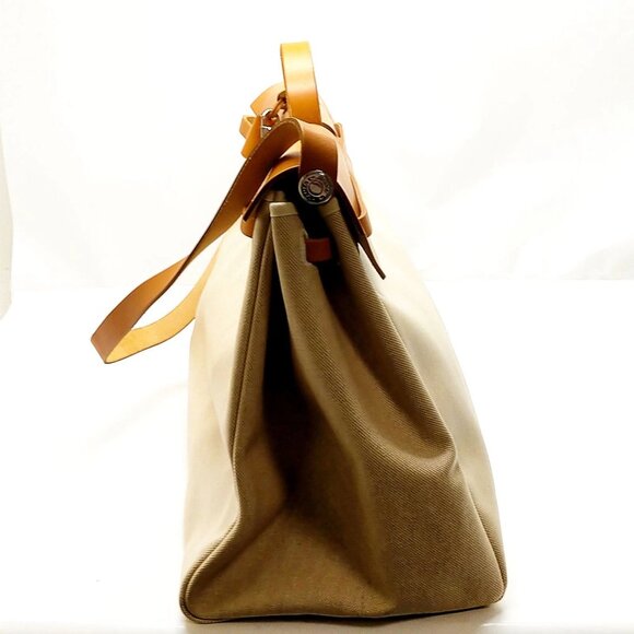 Hermes Hand Bag Beige Canvas mon-1500-091325 - Picture 4 of 16